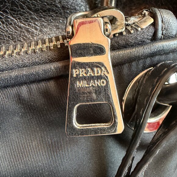Authentic Prada Tessuto and Leather Shoulder Bag - Picture 11 of 12